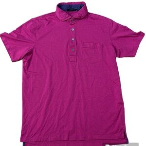 Grayson Polo Shirt Mens M Burgundy  Performance Lightweight Golf Cotton Spandex
